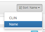 CLIN List: Sort Menu