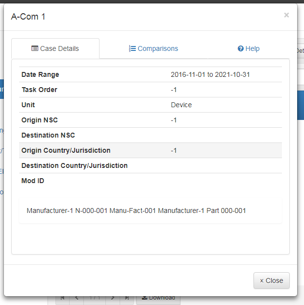 Case Details Dialog