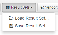 Toolbar: Result Sets Menu